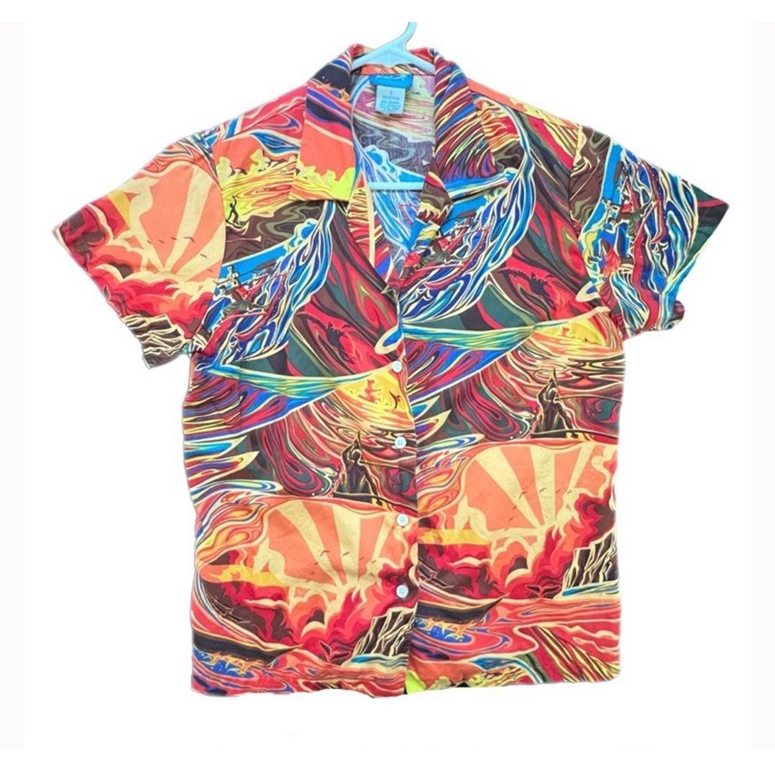 Kai Brand Hawaiian Surfer Waves ShirtSize S